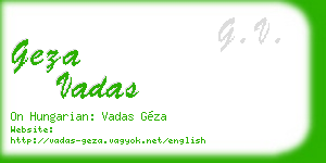 geza vadas business card
